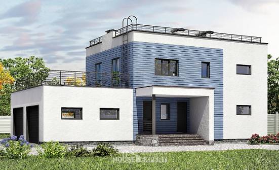 180-012-Л Проект двухэтажного дома и гаражом, простой дом из кирпича Ставрополь | Проекты домов от House Expert