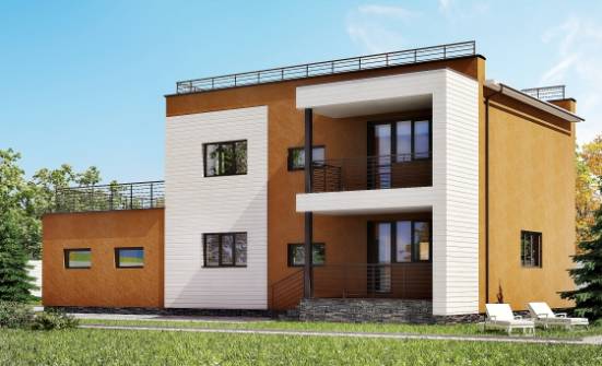 180-012-П Проект двухэтажного дома и гаражом, средний коттедж из кирпича Пятигорск | Проекты домов от House Expert
