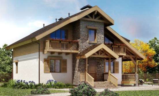 150-004-П Проект двухэтажного дома с мансардой, недорогой дом из газобетона Георгиевск | Проекты домов от House Expert