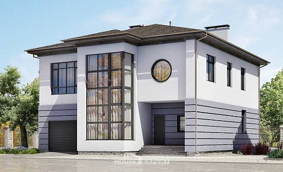 300-006-Л Проект двухэтажного дома, гараж, современный коттедж из кирпича Минеральные Воды | Проекты домов от House Expert