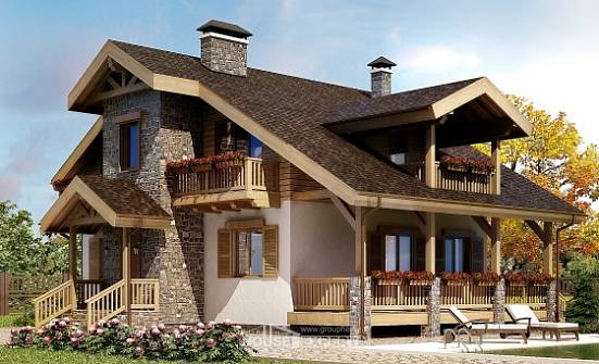 150-004-П Проект двухэтажного дома с мансардой, недорогой дом из газобетона Георгиевск | Проекты домов от House Expert