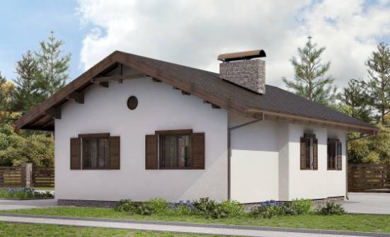 090-002-П Проект одноэтажного дома, доступный коттедж из кирпича Железноводск | Проекты домов от House Expert