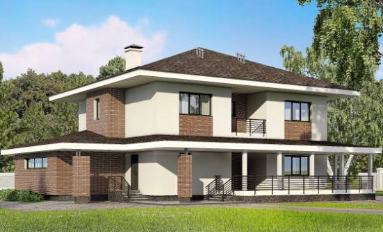 275-002-П Проект двухэтажного дома и гаражом, уютный дом из кирпича Невинномысск | Проекты домов от House Expert