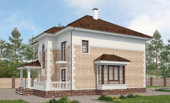220-008-П Проект двухэтажного дома, средний домик из кирпича Ессентуки | Проекты домов от House Expert