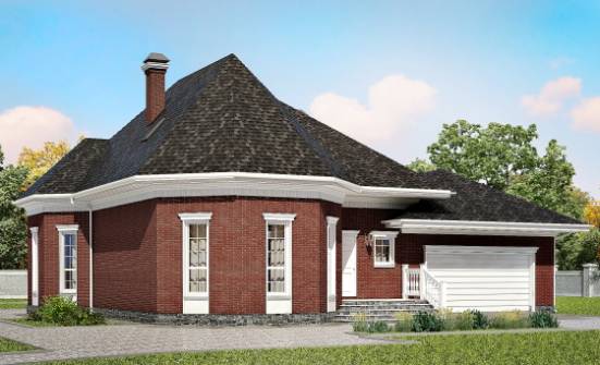 290-002-П Проект двухэтажного дома с мансардным этажом и гаражом, уютный домик из блока Зеленокумск | Проекты домов от House Expert