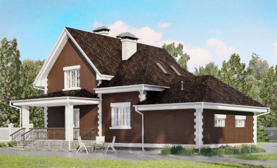 190-003-Л Проект двухэтажного дома мансардный этаж и гаражом, красивый загородный дом из арболита Пятигорск | Проекты домов от House Expert