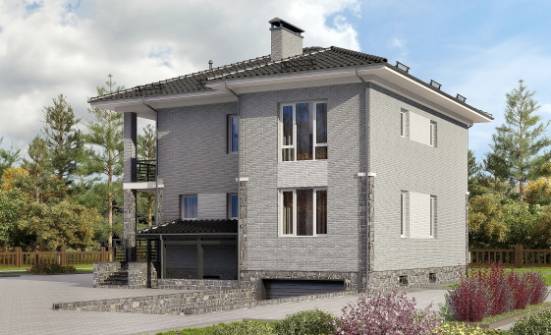 275-004-П Проект трехэтажного дома и гаражом, красивый дом из кирпича Ессентуки | Проекты домов от House Expert