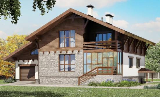 420-001-П Проект трехэтажного дома мансардой, гараж, современный загородный дом из кирпича Новоалександровск | Проекты домов от House Expert