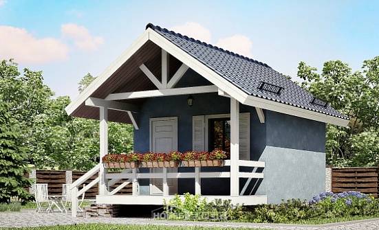 020-001-Л Проект одноэтажного дома, крохотный домик из бревен Кисловодск | Проекты домов от House Expert