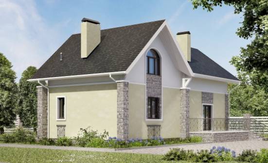 150-012-П Проект двухэтажного дома мансардой, небольшой домик из бризолита Кисловодск | Проекты домов от House Expert