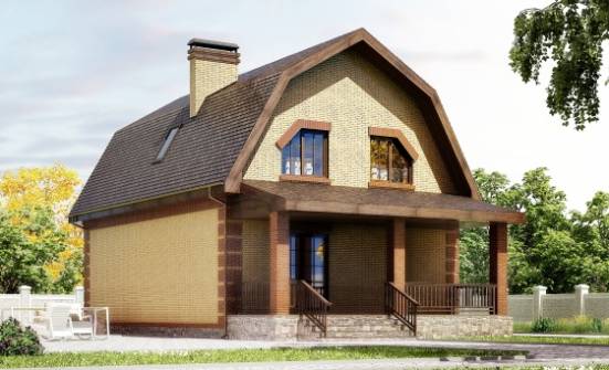 130-005-Л Проект двухэтажного дома с мансардой, экономичный домик из керамзитобетонных блоков Светлоград | Проекты домов от House Expert