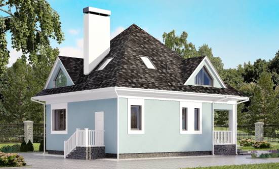 110-001-Л Проект двухэтажного дома мансардой, экономичный коттедж из керамзитобетонных блоков Зеленокумск | Проекты домов от House Expert