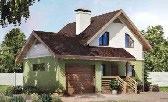 120-002-П Проект двухэтажного дома с мансардой, гараж, современный дом из газобетона Невинномысск | Проекты домов от House Expert