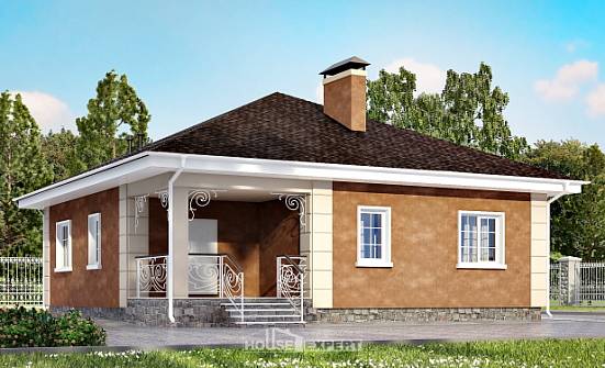 100-001-Л Проект одноэтажного дома, компактный коттедж из арболита Невинномысск | Проекты домов от House Expert