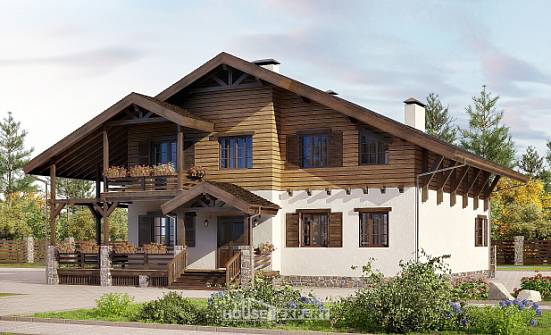 260-001-П Проект двухэтажного дома мансардой, красивый домик из кирпича Ставрополь | Проекты домов от House Expert