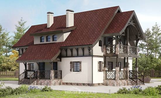 180-014-П Проект двухэтажного дома мансардой, современный дом из поризованных блоков Буденновск | Проекты домов от House Expert