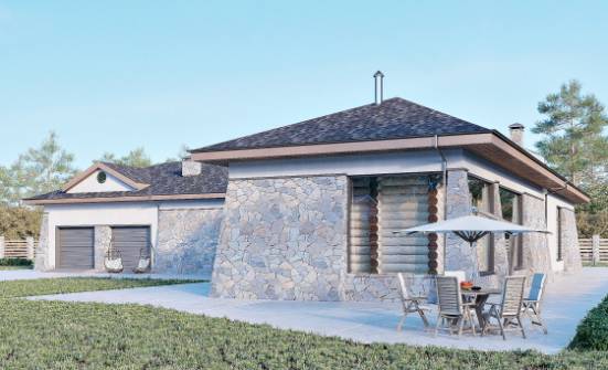 280-004-Л Проект одноэтажного дома, гараж, просторный коттедж из газобетона Минеральные Воды | Проекты одноэтажных домов от House Expert
