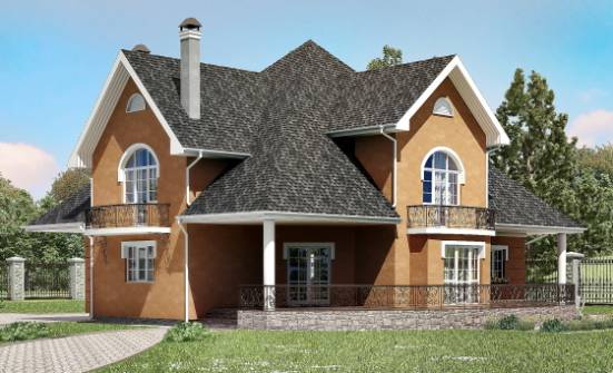 310-001-П Проект двухэтажного дома с мансардным этажом, современный дом из поризованных блоков Кисловодск | Проекты домов от House Expert
