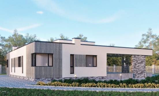 175-001-Л Проект одноэтажного дома, красивый коттедж из бризолита Зеленокумск | Проекты домов от House Expert