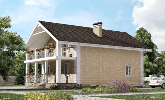 150-007-Л Проект двухэтажного дома с мансардой, уютный домик из блока Нефтекумск | Проекты домов от House Expert