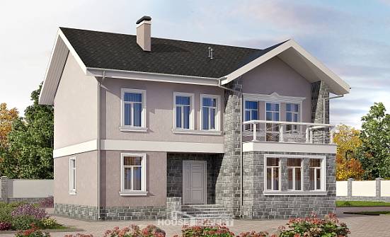 170-008-П Проект двухэтажного дома, доступный загородный дом из блока Светлоград | Проекты домов от House Expert