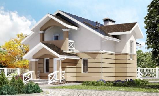 155-009-П Проект двухэтажного дома с мансардным этажом, классический домик из пеноблока Минеральные Воды | Проекты домов от House Expert
