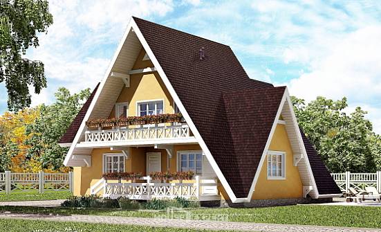 155-008-П Проект двухэтажного дома мансардой, классический загородный дом из дерева Георгиевск | Проекты домов от House Expert