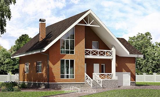 215-001-П Проект двухэтажного дома мансардный этаж и гаражом, красивый дом из поризованных блоков Светлоград | Проекты домов от House Expert