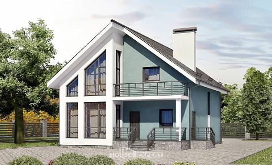 170-006-П Проект двухэтажного дома мансардой, красивый загородный дом из газобетона Зеленокумск | Проекты домов от House Expert