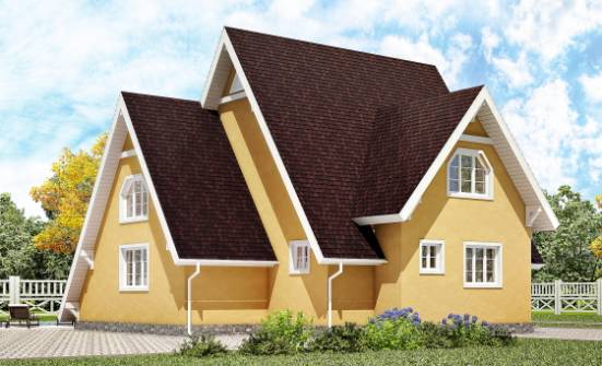 155-008-П Проект двухэтажного дома мансардой, классический загородный дом из дерева Георгиевск | Проекты домов от House Expert