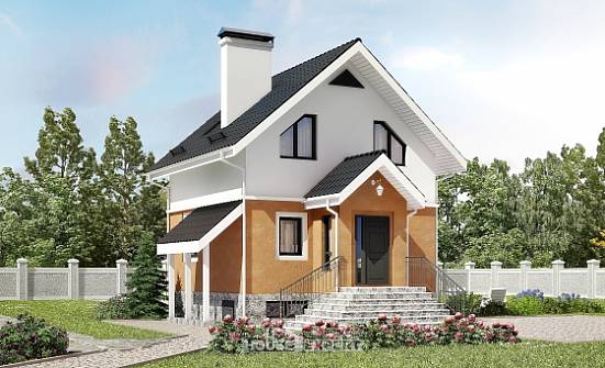 100-005-Л Проект трехэтажного дома мансардный этаж, компактный загородный дом из газосиликатных блоков Буденновск | Проекты домов от House Expert