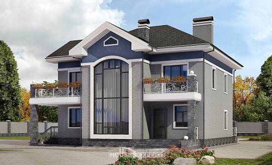 200-006-Л Проект двухэтажного дома, просторный домик из кирпича Зеленокумск | Проекты домов от House Expert