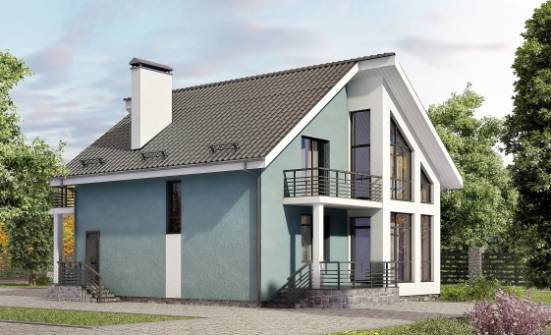 170-006-П Проект двухэтажного дома мансардой, красивый загородный дом из газобетона Зеленокумск | Проекты домов от House Expert