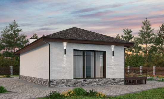 145-001-Л Проект бани из пеноблока Железноводск | Проекты одноэтажных домов от House Expert