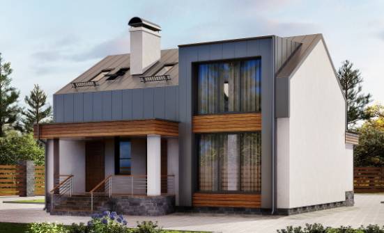 120-004-П Проект двухэтажного дома мансардный этаж, экономичный дом из арболита Железноводск | Проекты домов от House Expert