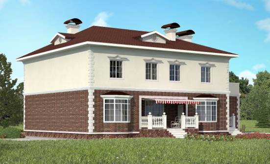 380-001-Л Проект двухэтажного дома, гараж, современный домик из кирпича Минеральные Воды | Проекты домов от House Expert