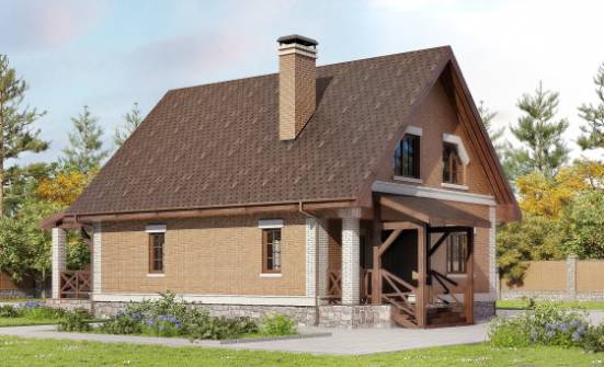 160-011-Л Проект двухэтажного дома с мансардным этажом, уютный домик из газобетона Новоалександровск | Проекты домов от House Expert
