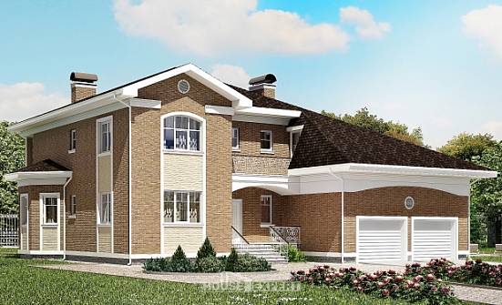 335-002-П Проект двухэтажного дома и гаражом, большой коттедж из кирпича Невинномысск | Проекты домов от House Expert