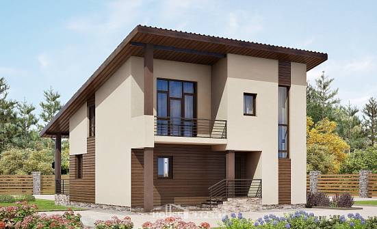 140-005-Л Проект двухэтажного дома с мансардой, скромный загородный дом из газобетона Ессентуки | Проекты домов от House Expert
