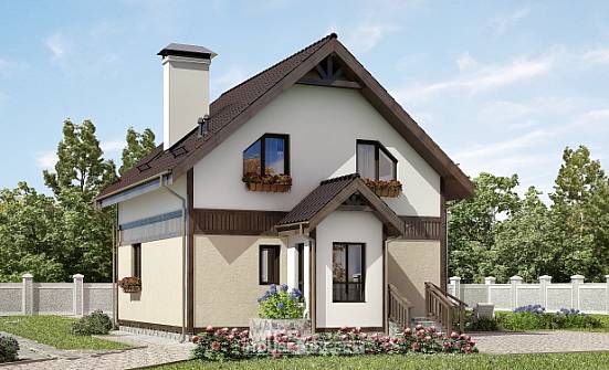 105-001-П Проект двухэтажного дома с мансардой, классический загородный дом из газосиликатных блоков Невинномысск | Проекты домов от House Expert