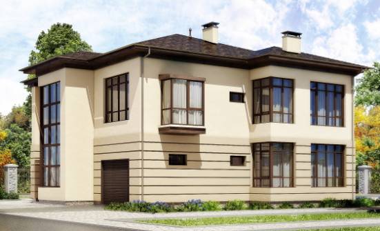 300-006-П Проект двухэтажного дома и гаражом, большой домик из кирпича Ставрополь | Проекты домов от House Expert