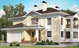 375-002-Л Проект двухэтажного дома, гараж, просторный дом из кирпича, Новоалександровск