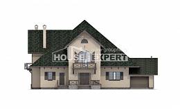 350-001-П Проект двухэтажного дома мансардой и гаражом, огромный загородный дом из пеноблока, Железноводск