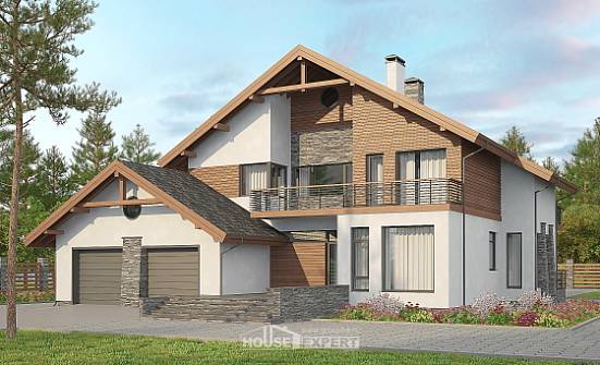 270-003-Л Проект двухэтажного дома с мансардным этажом, гараж, уютный загородный дом из арболита, Кисловодск