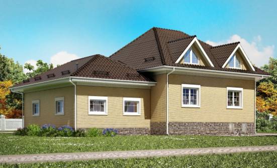 400-001-П Проект трехэтажного дома мансардный этаж, гараж, красивый домик из блока, Зеленокумск