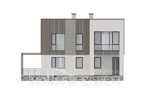 150-017-П Проект двухэтажного дома, простой домик из поризованных блоков, Минеральные Воды