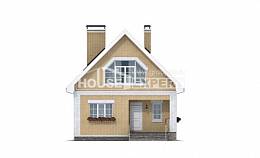 130-004-П Проект двухэтажного дома мансардный этаж, уютный домик из керамзитобетонных блоков, Ессентуки