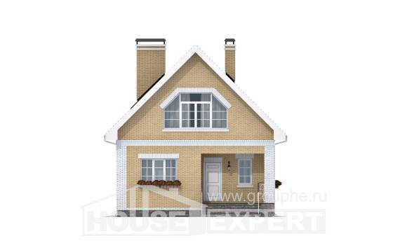 130-004-П Проект двухэтажного дома с мансардным этажом, компактный загородный дом из арболита, Ставрополь