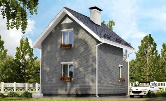 045-001-П Проект двухэтажного дома мансардный этаж, бюджетный домик из теплоблока Кисловодск | Проекты домов от House Expert