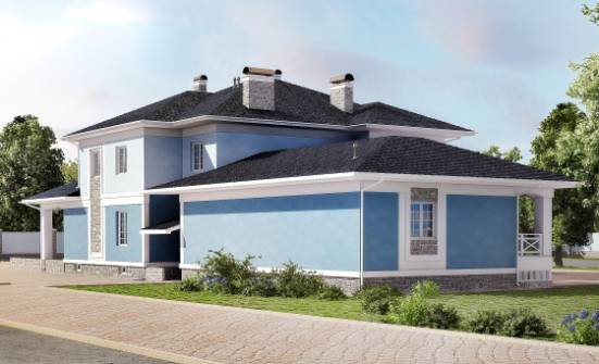 620-001-П Проект трехэтажного дома, гараж, современный загородный дом из поризованных блоков, Новоалександровск